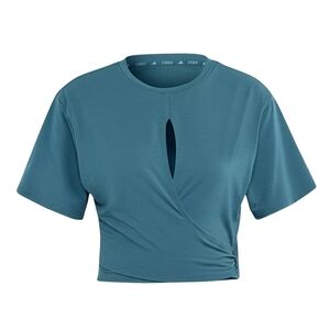 🚺 S US — adidas Luxe Yoga Studio Cropped T-shirt [TEAL] IL3962
